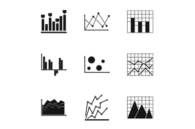 Spreadsheet icons set, simple style