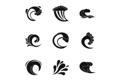 Fluctuation icons set, simple style