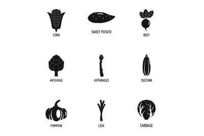 Dill icons set, simple style