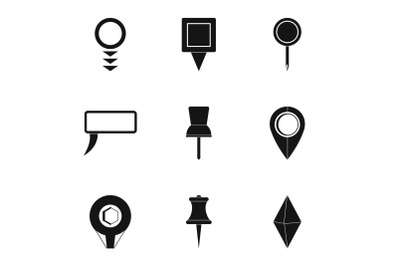 Street mark icons set, simple style