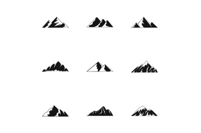 Highland icons set, simple style