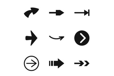 Arrowhead icons set, simple style