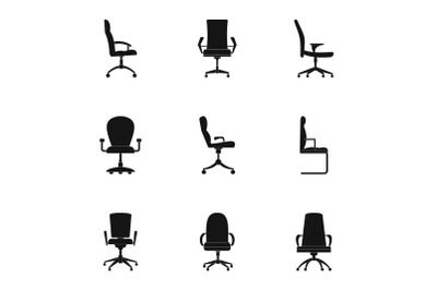 Stool icons set, simple style