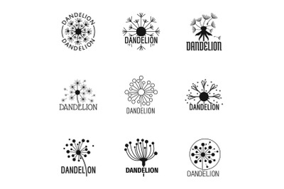 Taraxacum icons set, simple style