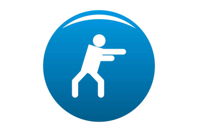 Stick figure stickman icon blue vector