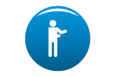 Stick figure stickman icon blue vector
