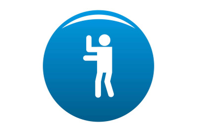 Stick figure stickman icon blue vector
