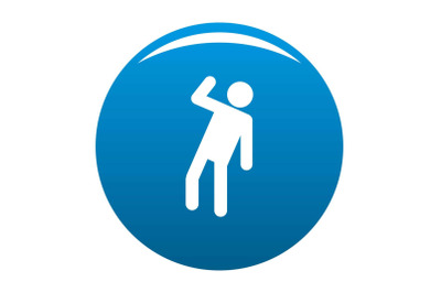 Stick figure stickman icon blue vector