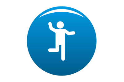 Stick figure stickman icon blue vector