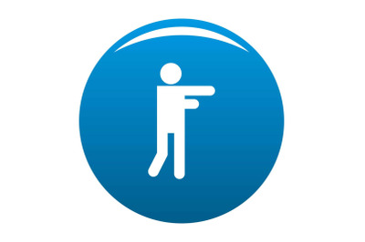 Stick figure stickman icon blue vector