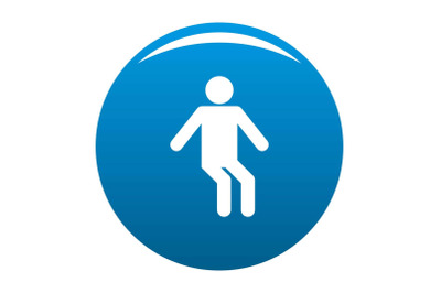 Stick figure stickman icon blue vector