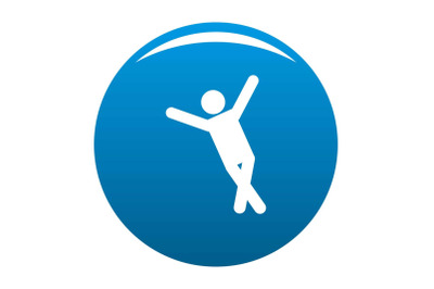 Stick figure stickman icon blue vector