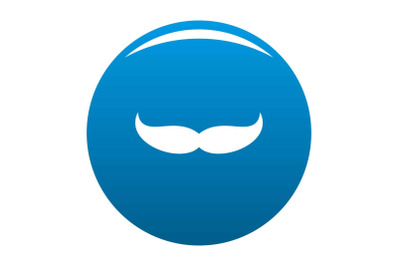 Pointing mustache icon blue vector