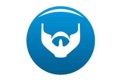 Much beard icon blue vector