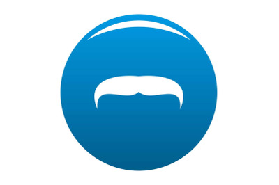 Villainous mustache icon blue vector