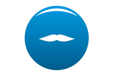 Flat mustache icon blue vector