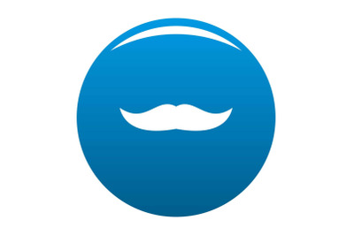 Mustache chevron icon blue vector