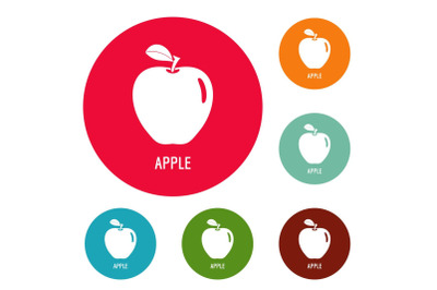 Apple icons circle set vector