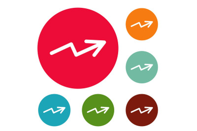 Arrow icons circle set vector