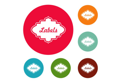 Label icons circle set vector