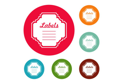 Label tag icons circle set vector