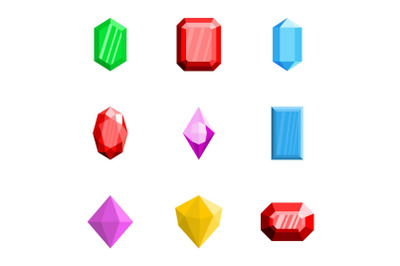 Treasure icons set, flat style