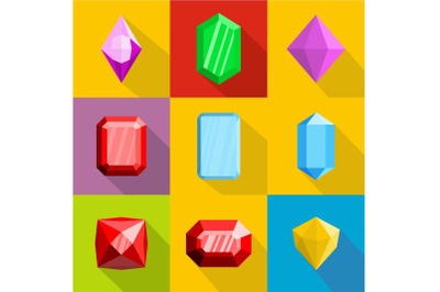 Ornamentation icons set, flat style