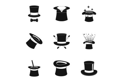 Bonnet icons set, simple style