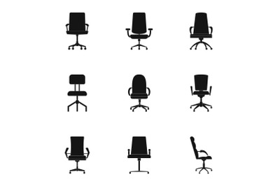 Seat icons set, simple style