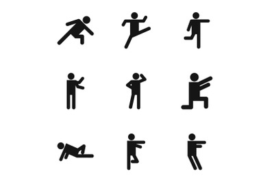 Exercise icons set, simple style
