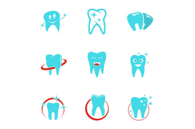 Dental polyclinic icons set, flat style