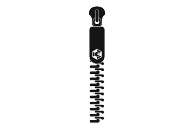 Textile zip icon, simple style