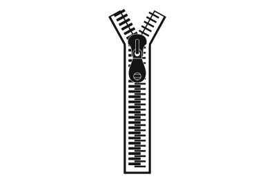 Half opened zip icon, simple style