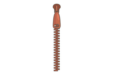 Steel zip icon, cartoon style