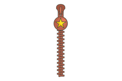 Large zip icon, cartoon style