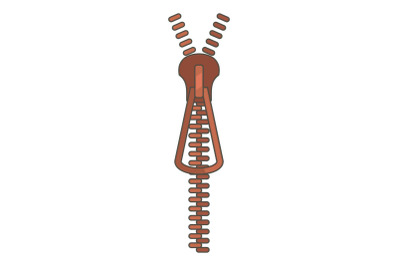 Metal zip icon, cartoon style