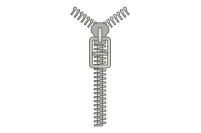 Long zip icon, cartoon style