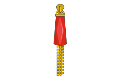Skirt zip icon, cartoon style