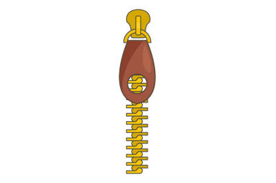 Zip with hole icon, cartoon style