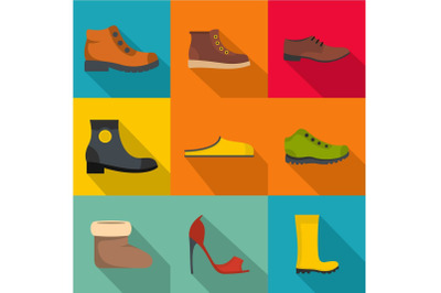 Shoemaker icons set, flat style