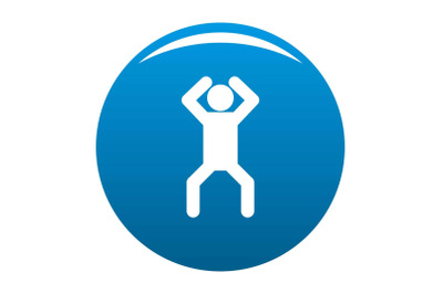 Stick figure stickman icon blue vector