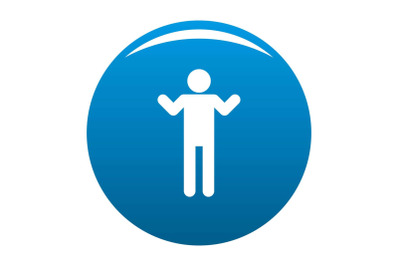 Stick figure stickman icon blue vector