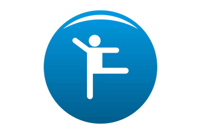 Stick figure stickman icon blue vector