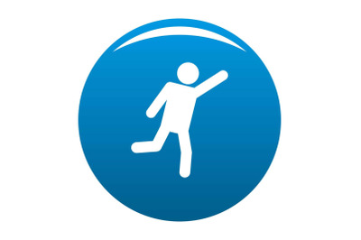 Stick figure stickman icon blue vector