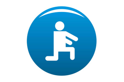 Stick figure stickman icon blue vector