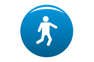 Stick figure stickman icon blue vector