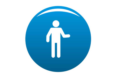 Stick figure stickman icon blue vector