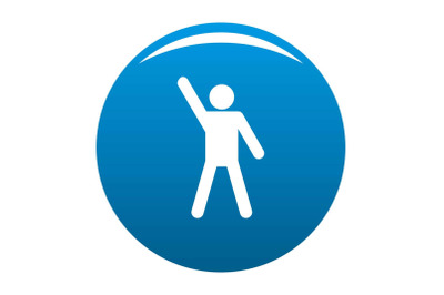 Stick figure stickman icon blue vector