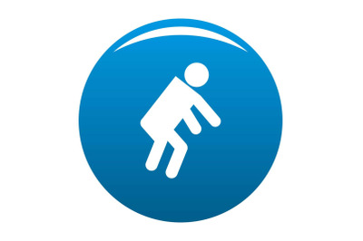 Stick figure stickman icon blue vector