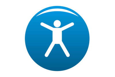 Stick figure stickman icon blue vector